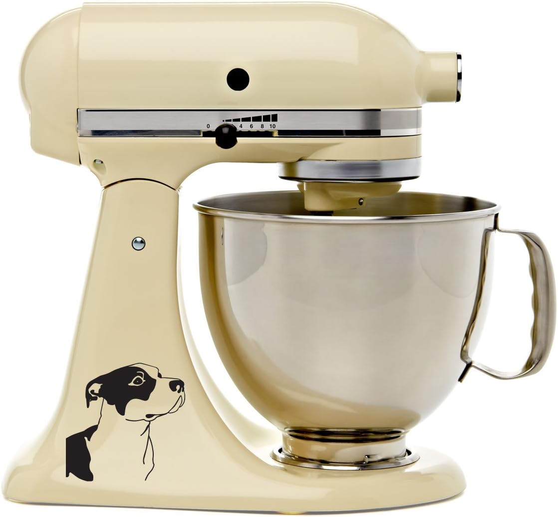 Pitbull Lovers Kitchen Mixer Decal - Mixing Machine Decal Art Wrap Stickers- Black