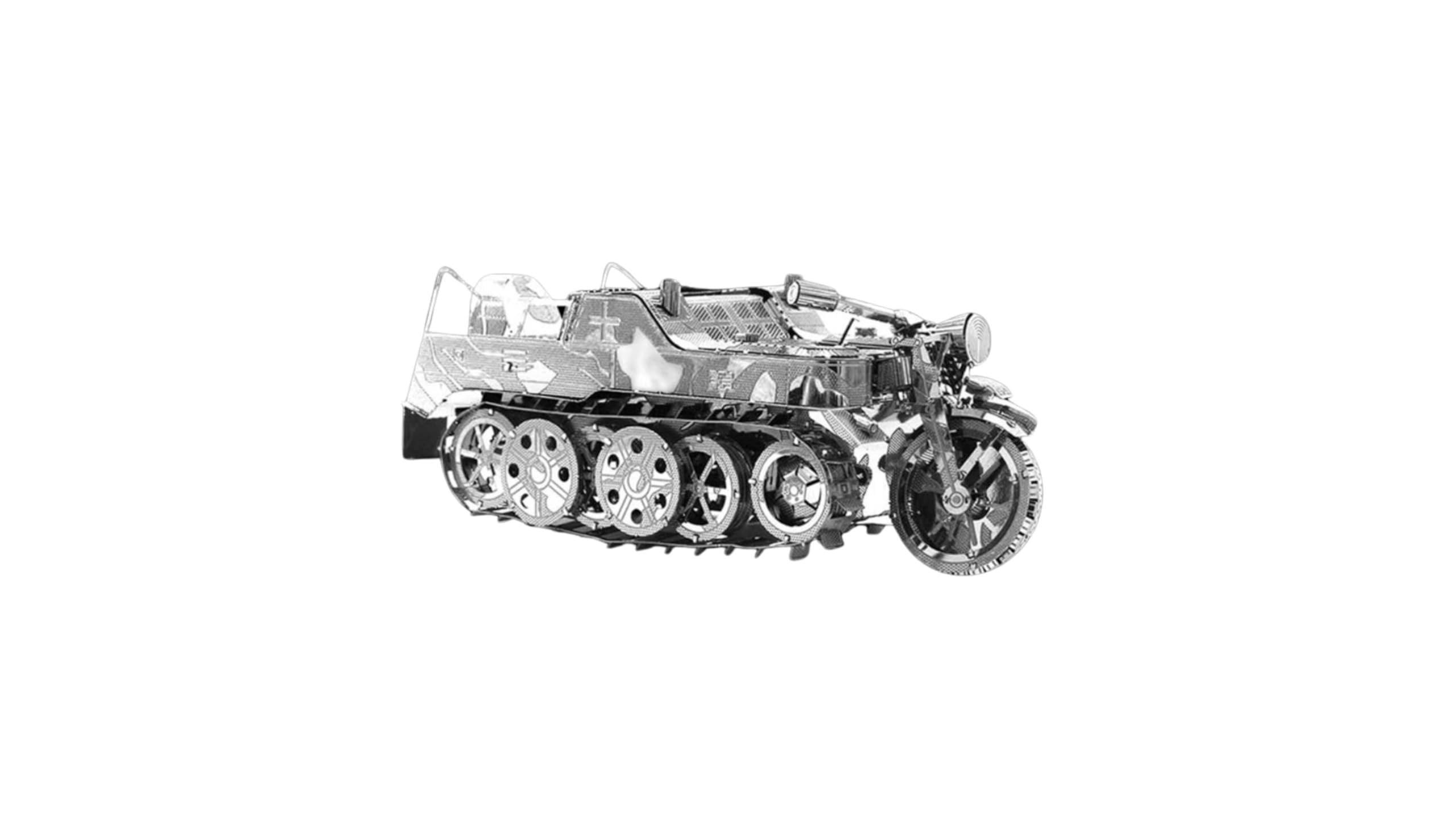 Metal Zone SD.kfz. 2 x puzzle 3D in metallo. Modellino metallo Carrello da combattimento seconda guerra mondiale. Puzzle in metallo 3D di veicoli. Puzzle 3D in metallo per adulti, 11 x 4,4