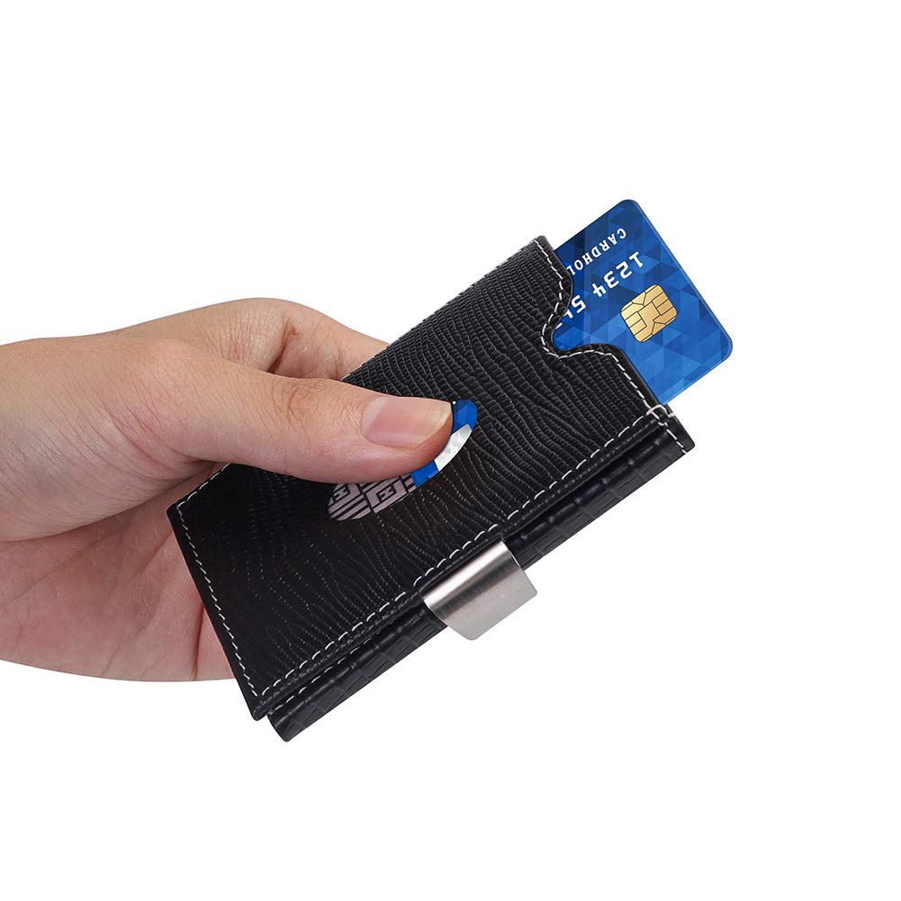 LIULIHUALLHLIULIHUA Minimalist Wallets for Men Slim Credit Card Trifold Wallets-RFID Blocking and Cow Leather Case, Black, Medium, Tri-fold Crocodile-embossed Leather Wallet