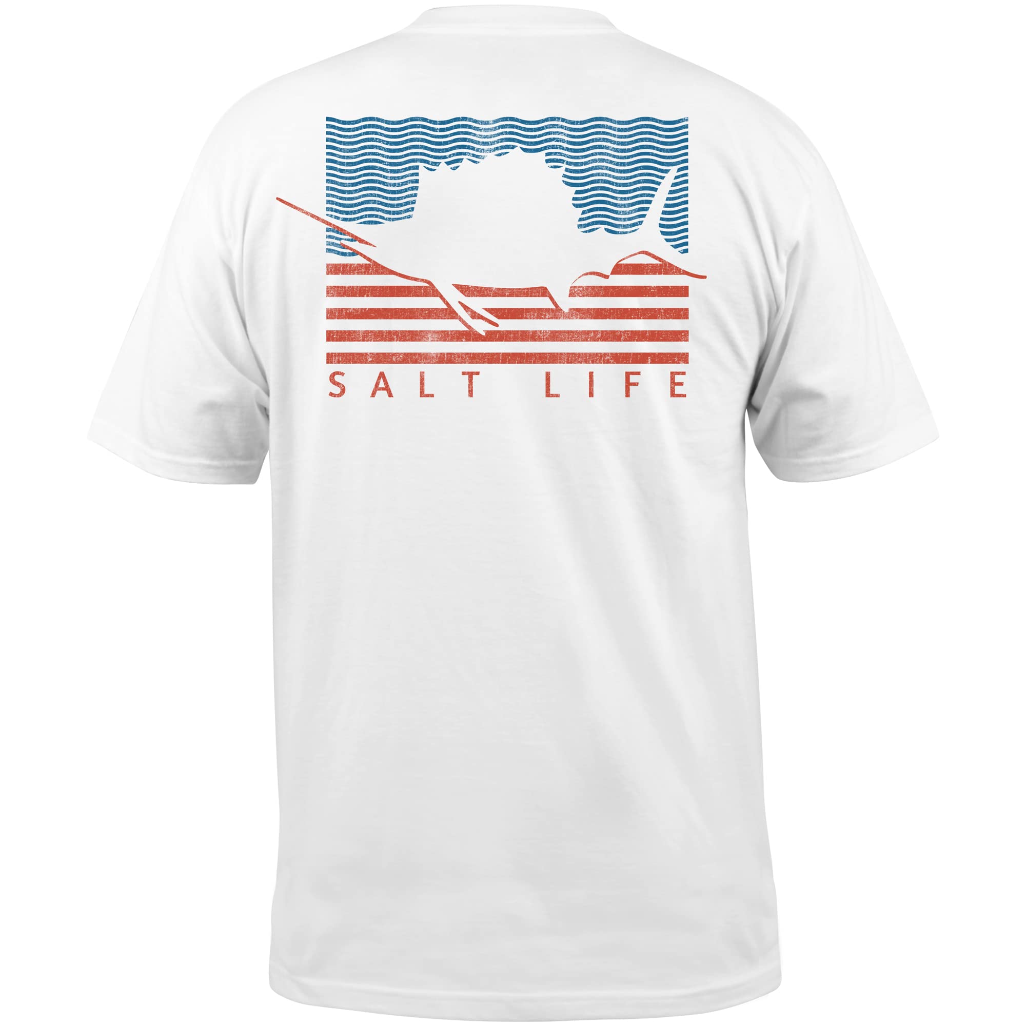 SALT LIFEmens Sailin Flag Short Sleeve Comfort Fit Tee Shirt T-Shirt