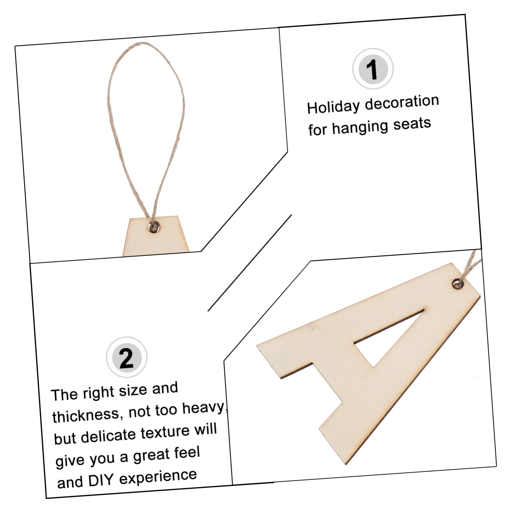 Anneome Christmas Wooden Letters 26pcs Kit for Home Decor DIY Craft Alphabet Embellishment