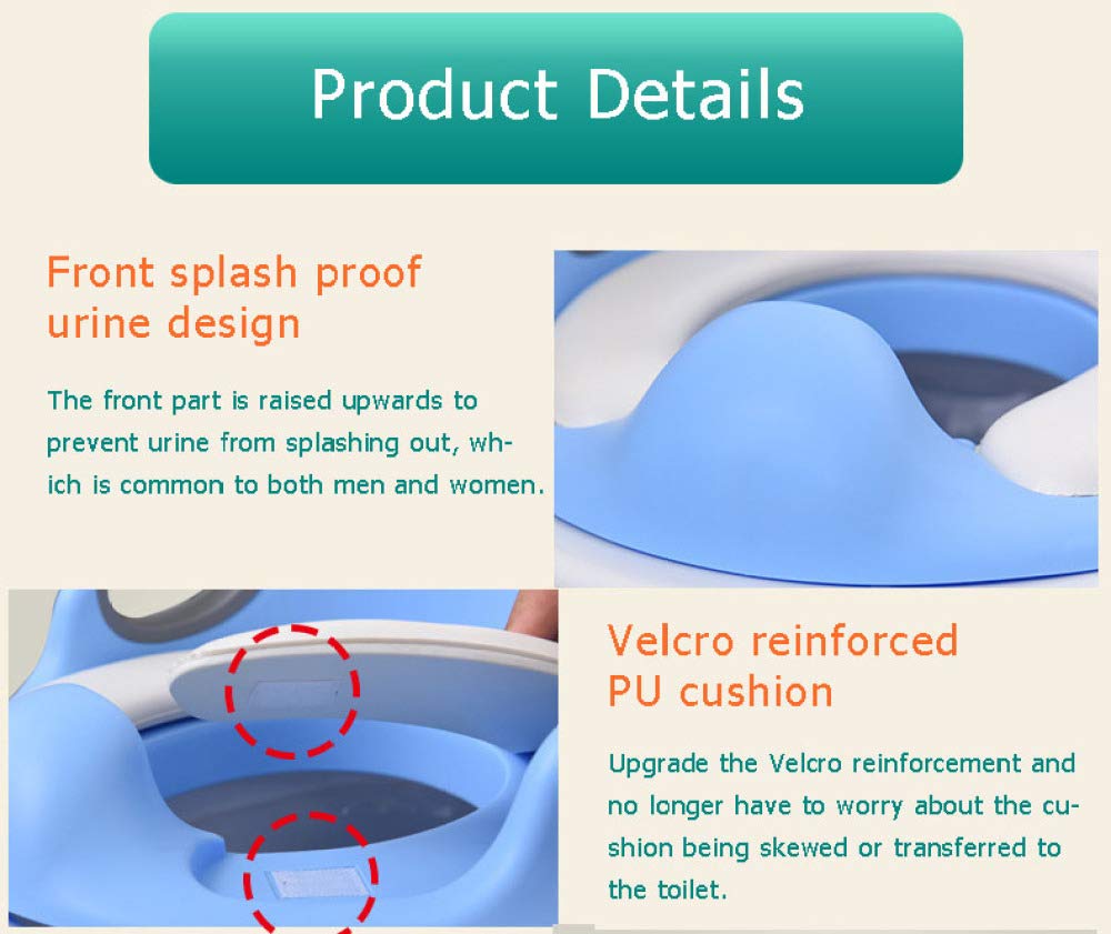 Reductor De WC Portatil, Asiento De Inodoro De Entrenamiento para Niños Pequeños Niños Niños Niñas Anillo De Inodoro con Manija con Respaldo,Pink