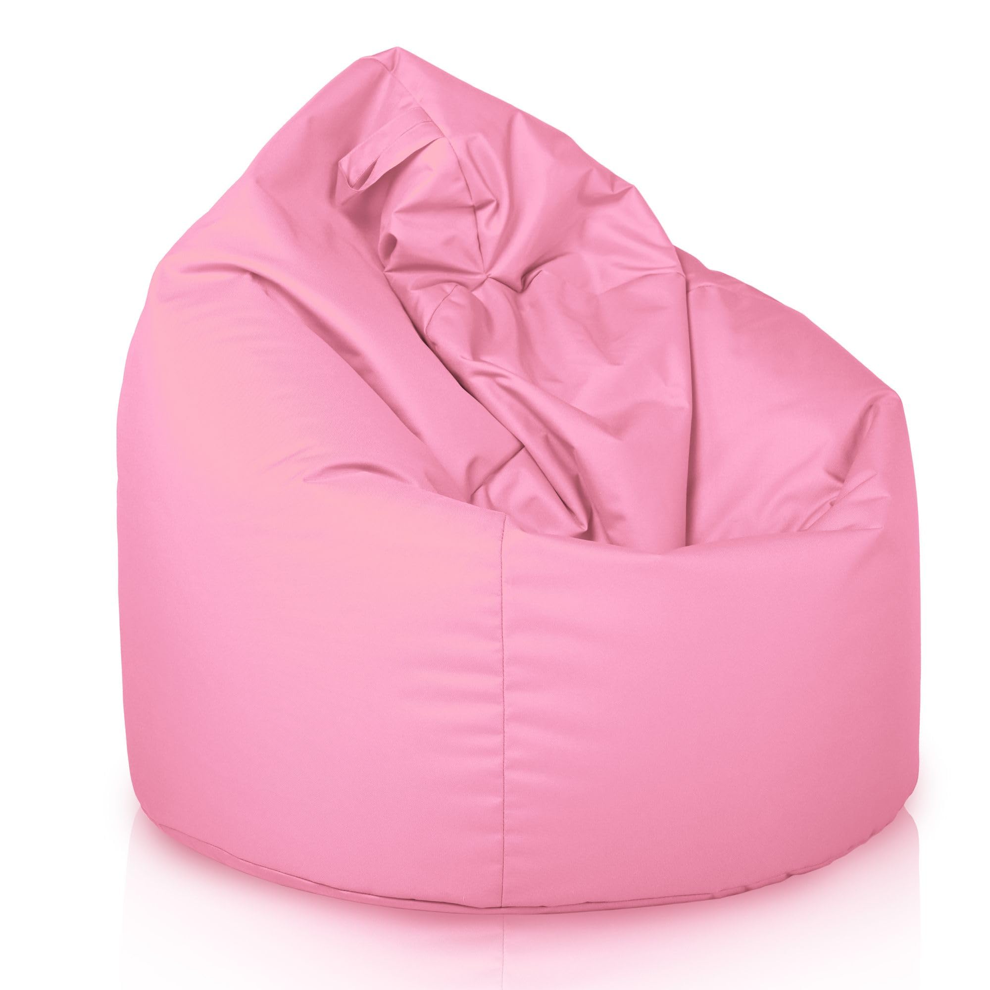 Puff Pera XL, Interior y Exterior, Adultos y Niños, Relleno Perlas Poliestireno, Funda Extraíble, Impermeable, Rosa Claro, 115x90 cm