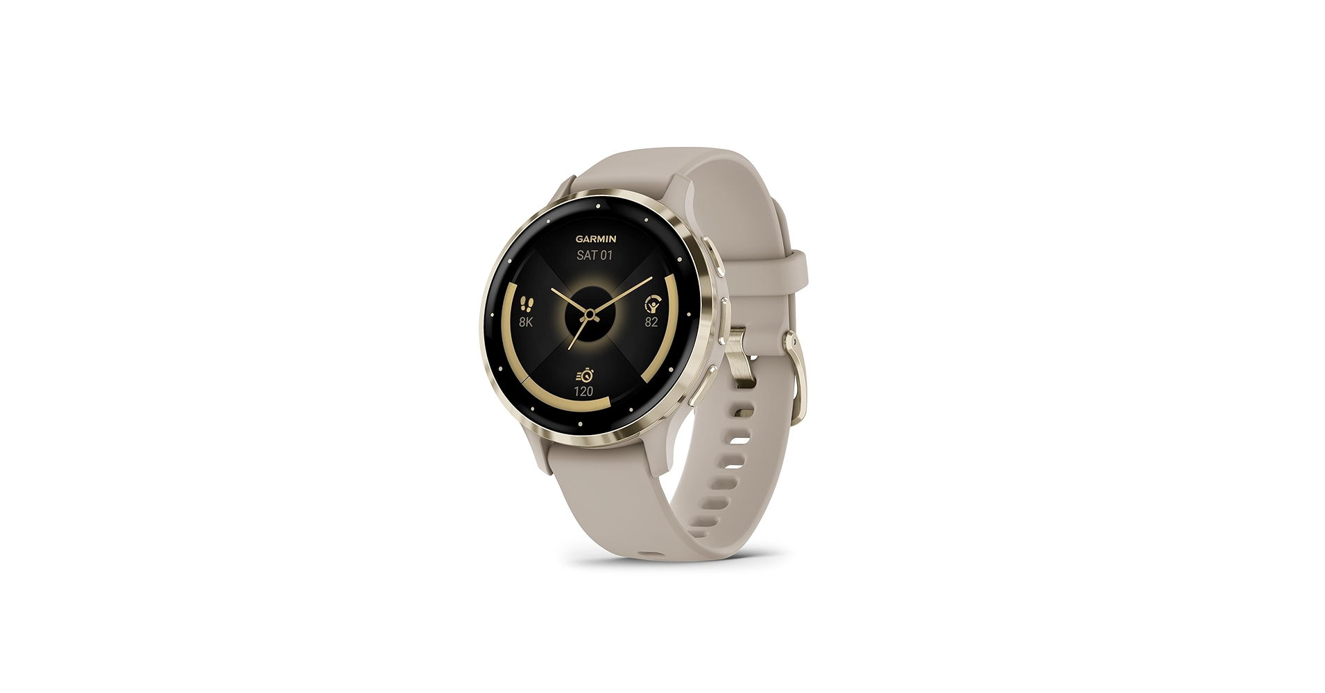 時計 GARMIN Venu 3S French Gray/Cream Gold Garmin Venu 3S Smartwatch 41mm Soft Gold Stainless Steel