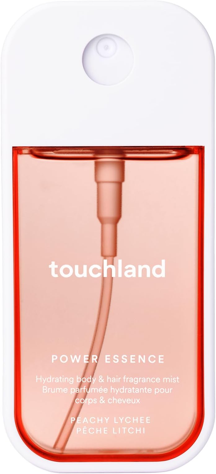 - Touchland Hydrating Body & Hair Fragrance Mist โ Peachy Lychee โ 2 FL OZ Travel Size Perfume Spray โ Notes of Lychee, Orchids, and Peach