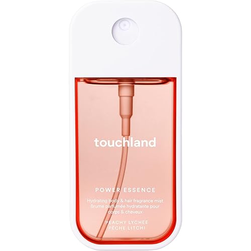 Touchland Hydrating Body & Hair Fragrance Mist – Peachy Lychee – 2 FL OZ Travel Size Perfume Spray – Notes of Lychee, Orchids, and Peach