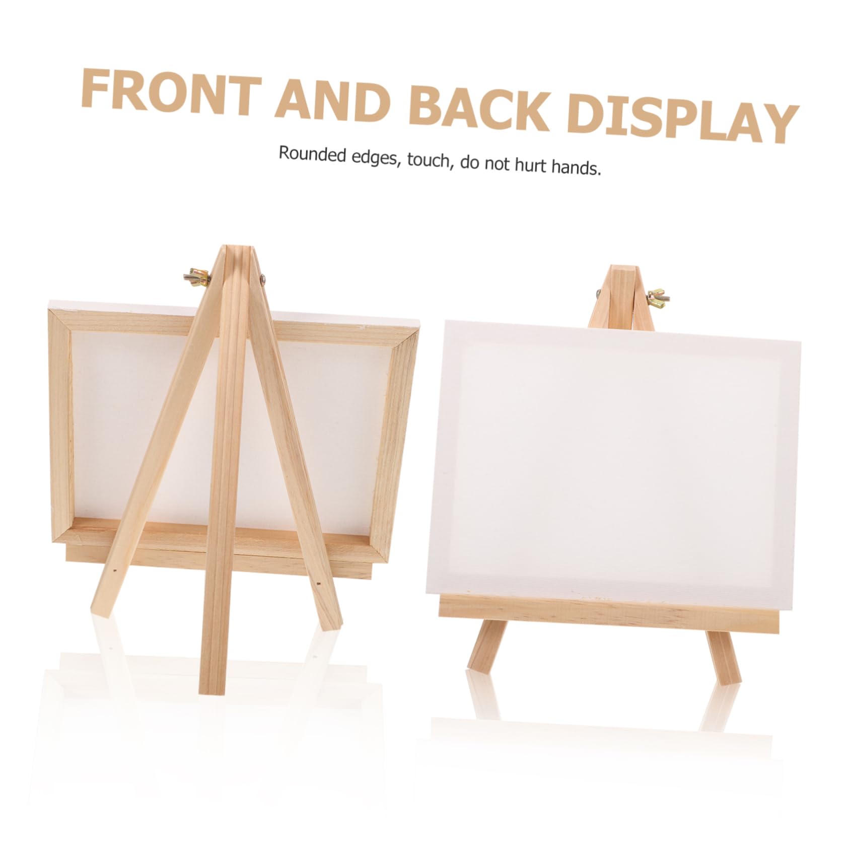 Anneome 4sätze Mini-staffelei aus Holz mit Leinwand für Malen und Präsentation Quadratische Form Unbemalte Leinwand für Öl und Aquarellmalerei für DIY und Kreative Projekte