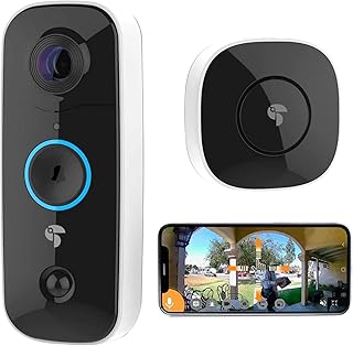 TOUCAN Wireless Video Doorbell with Chime Doorbell | XL Recharable Battery, 1080p HD Video Recording with 180¡ Ultra-Wide View, Two-Way Talk & Siren Alarm