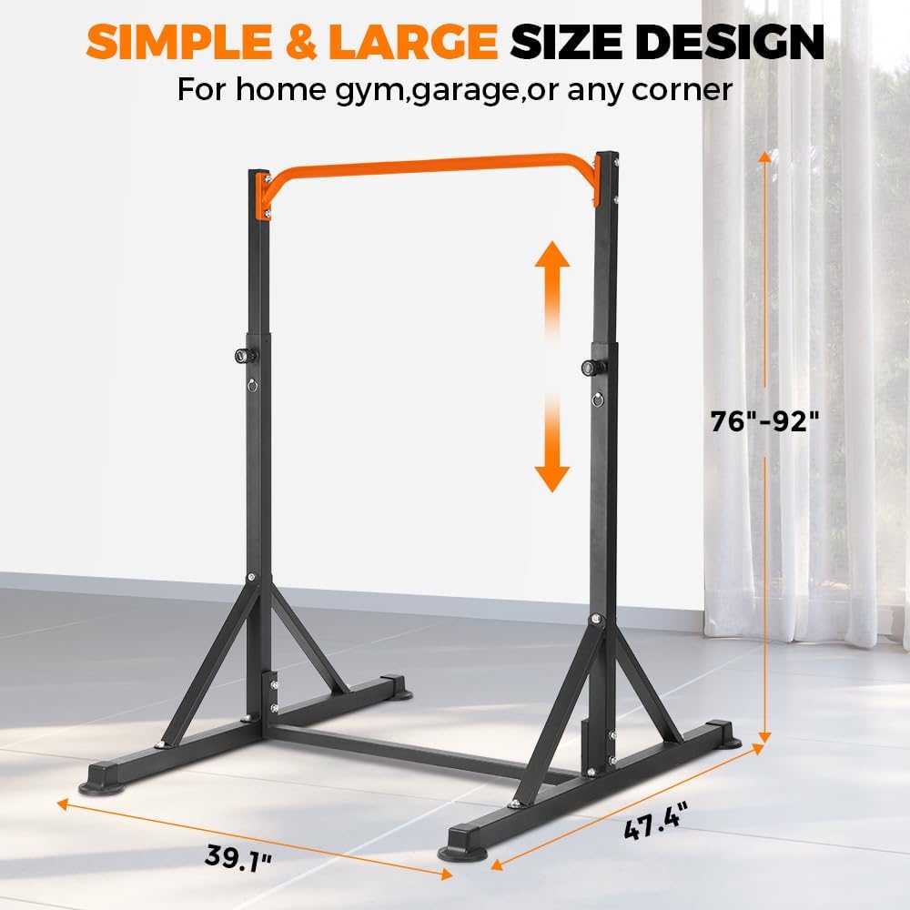 Pull Up Station, Power Tower Adjustable Pullup Bar Free Standing, Heavy Duty Multifunction Strength Training Pull Up Bar, Gym Workout Fitness Equipment Chin up Bar for Home Outdoor, 440LBS Capacity