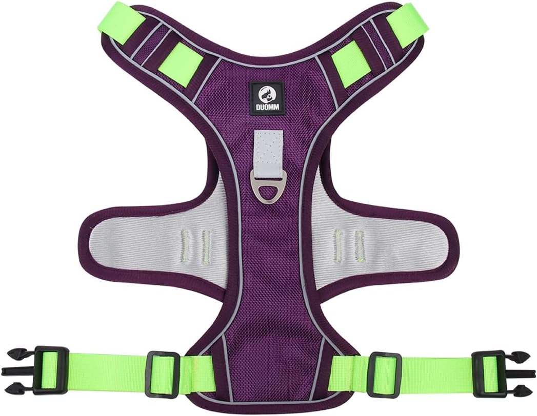 Dog Harness with Handle Tactical,No Pull Adjustable Reflective Military Dogs Vest for Labrador Retriever,Husky, German Shepherd Dog (Purple, Large)