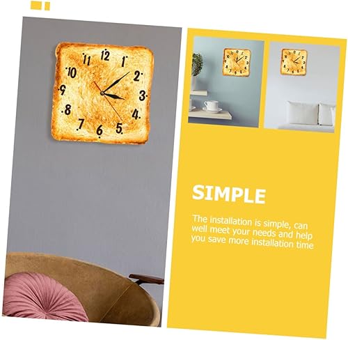 Miniatura 4 de HOMSFOU Reloj de batería para decoración de oficina, reloj de pared digital para dormitorio, sala de estar, sin tictac, reloj de pared decorativo,