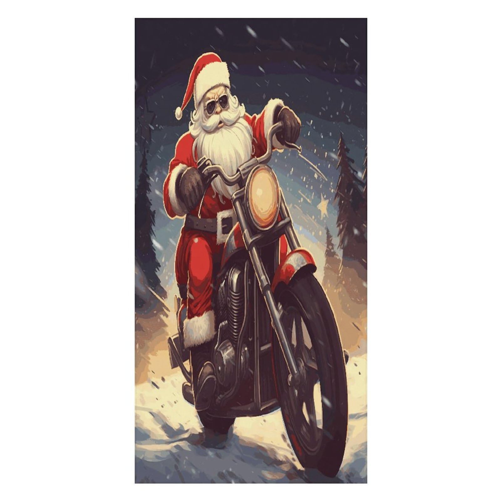 FekiLoot Santa Claus Biker Riding Beach Towel Oversized Bath Towel Ultra Soft Pool Towel Cozy Swim Towel Silky Lounge Towel Quick Dry Travel Towel Gentle Absorbent Towel for Adults Women Men