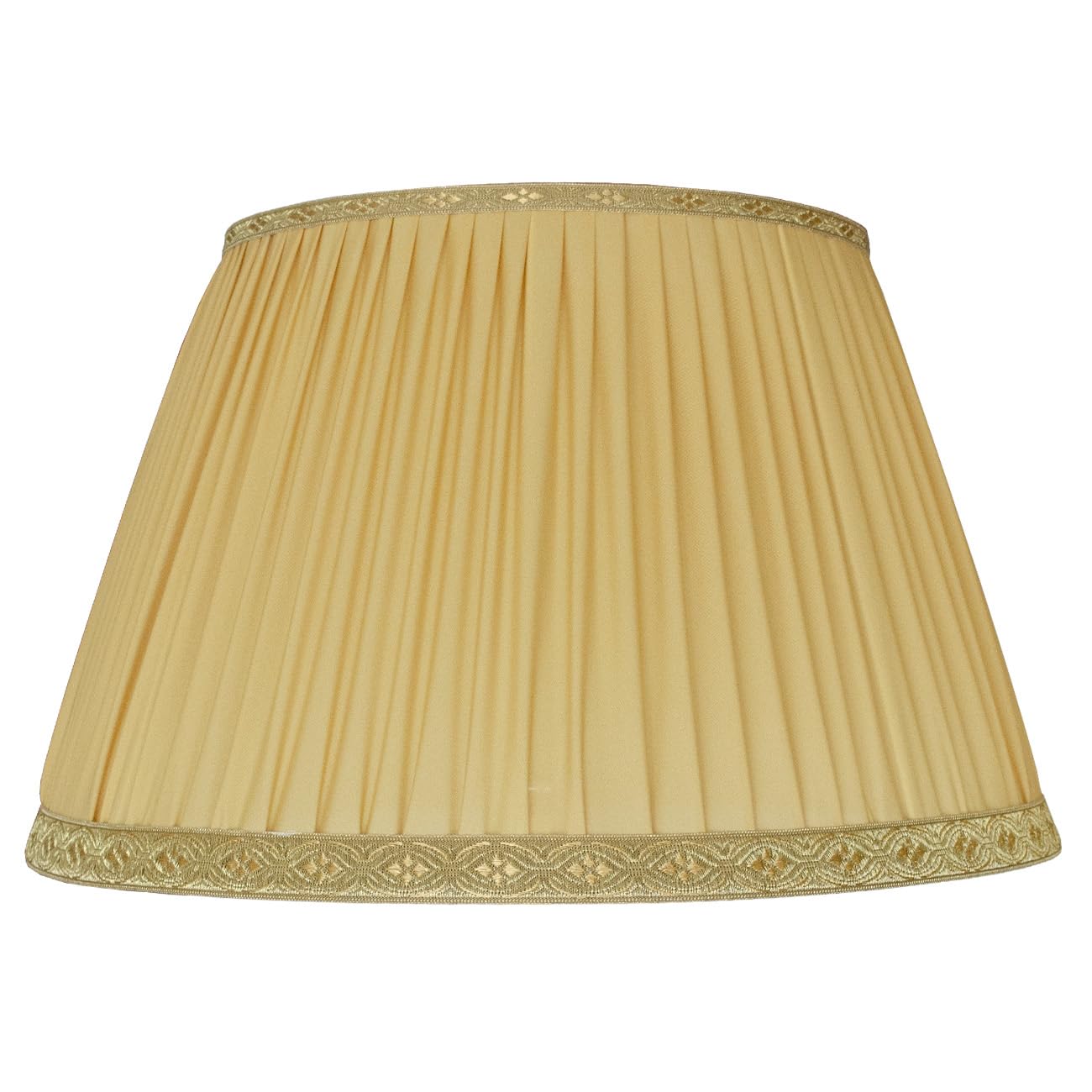 cappello paralume paraluce per lampada tondo nuovo plissettato plissé giallo ocra arricciato tessuto stoffa fatto a mano Made in Italy cucito a mano. attacco E27 (giallo ocra, 40)