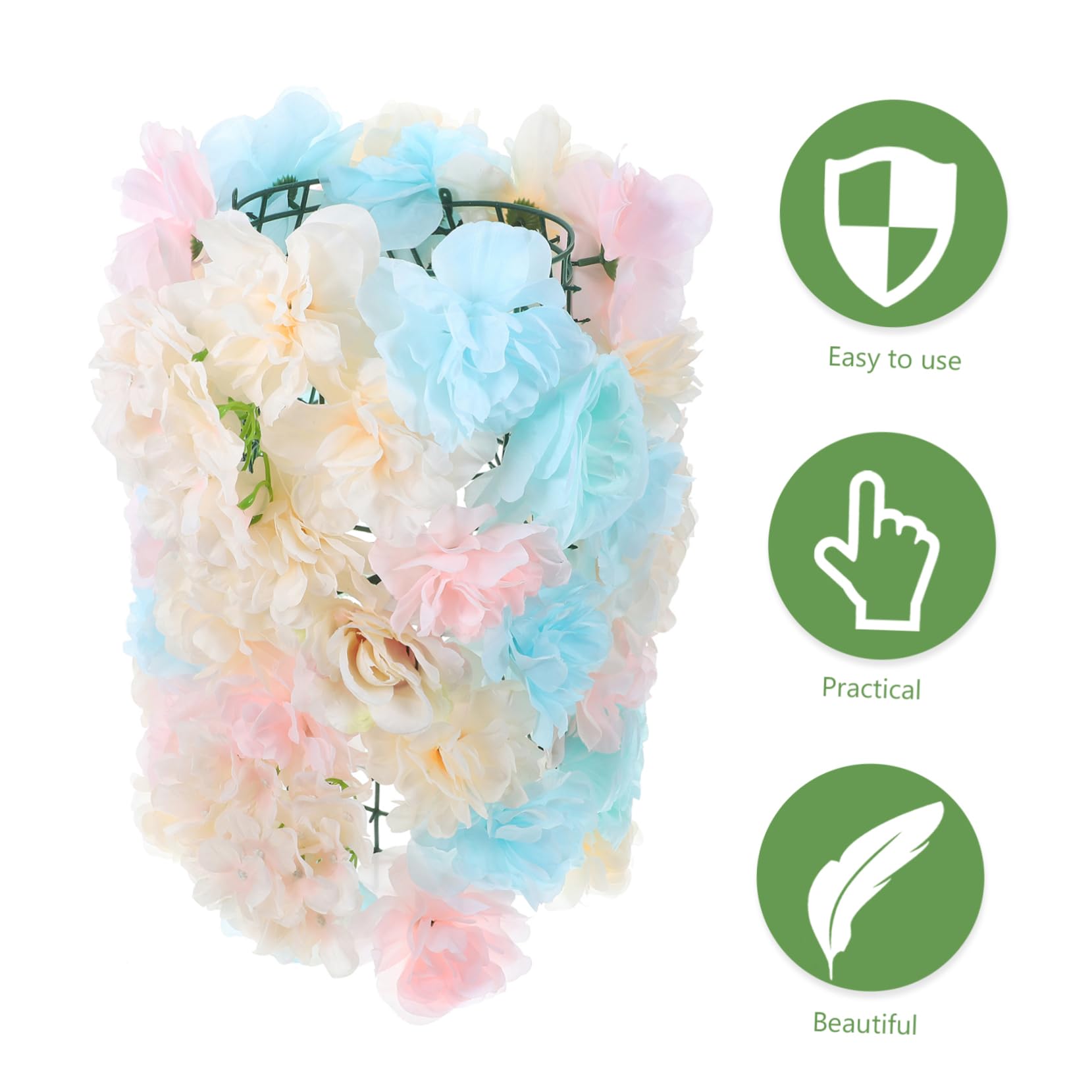 Amosfun Künstliche Rosen Blumenwand 40x60 cm aus PVC und Seidenstoff | Fotohintergrund für Hochzeit und Zuhause, Realistische Optik, Elegante Wanddekoration