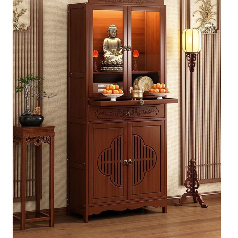 Mesa de Altar China Gabinete de Altar Madera Maciza Santuario Estilo Zen(Medio)