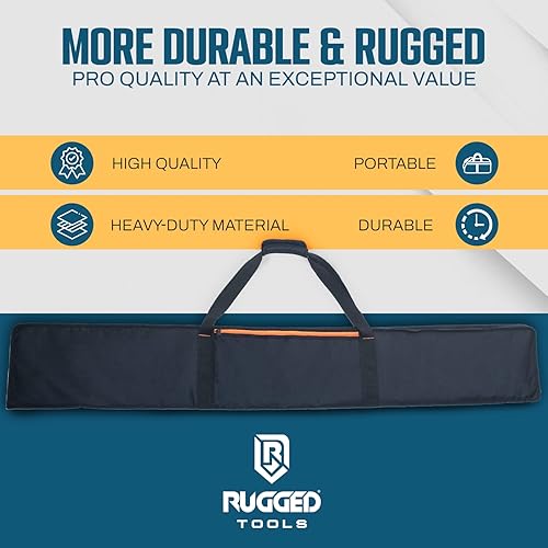 Miniatura 3 de Rugged Tools Bolsa de riel guía - Bolsa protectora para sierra de riel para rieles guía de sierra de hasta 59"