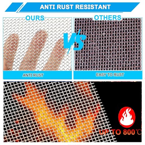 Image of 10 Mesh Stainless Steel Wire Mesh Screen 304, 15.7 inchx 147 inch, 2mm Hole | 0.45mm Sturdy Wire Metal Mesh Sheet, Easy to Cut, Rustproof & Heat-Resisting, for Window Screen, Vent, Cage, BBQ, DIY