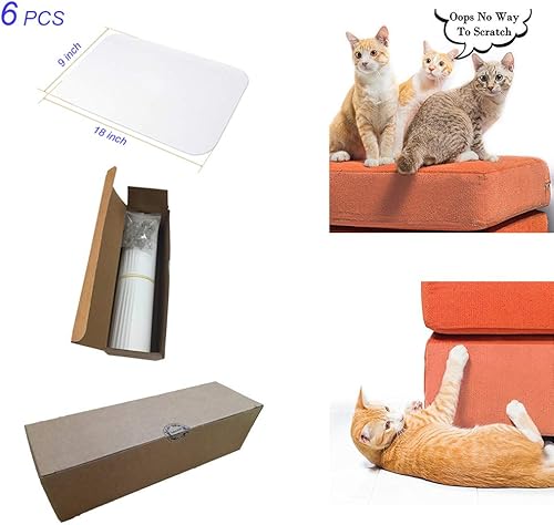 Miniatura 7 de 6 protectores de muebles contra gatos, evita que los gatos arañen el sofá, la puerta y otros muebles, hoja de vinilo flexible autoadhesiva +