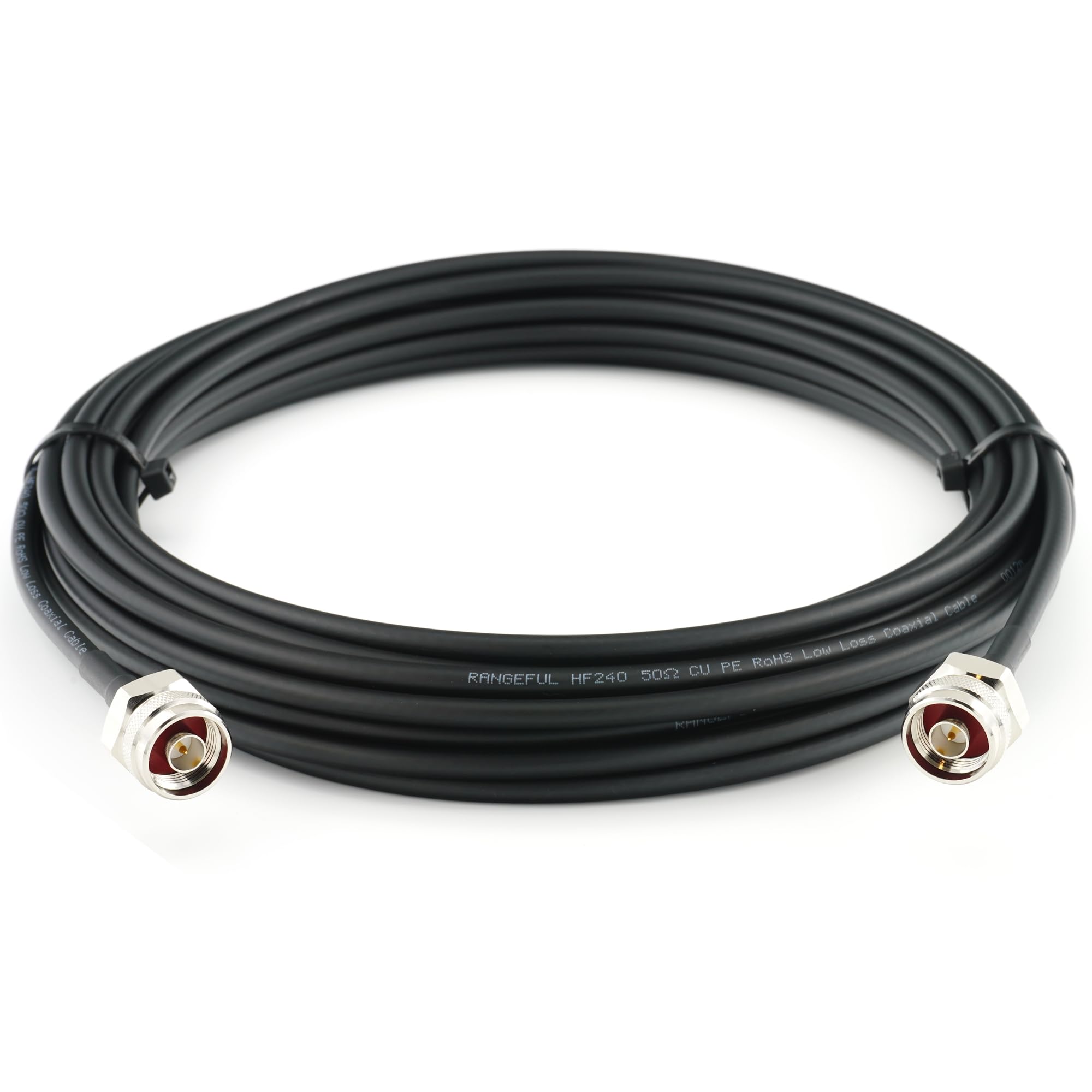 N mâle vers N mâle Hex 15m Cable Coaxial — câble d'extension HF240 (LMR 240 équivalent) rallonge etanche — pour Routeur WIFI Radio Antenne LTE Amplificateur GSM 4G 5G 6G LTE Hotspot
