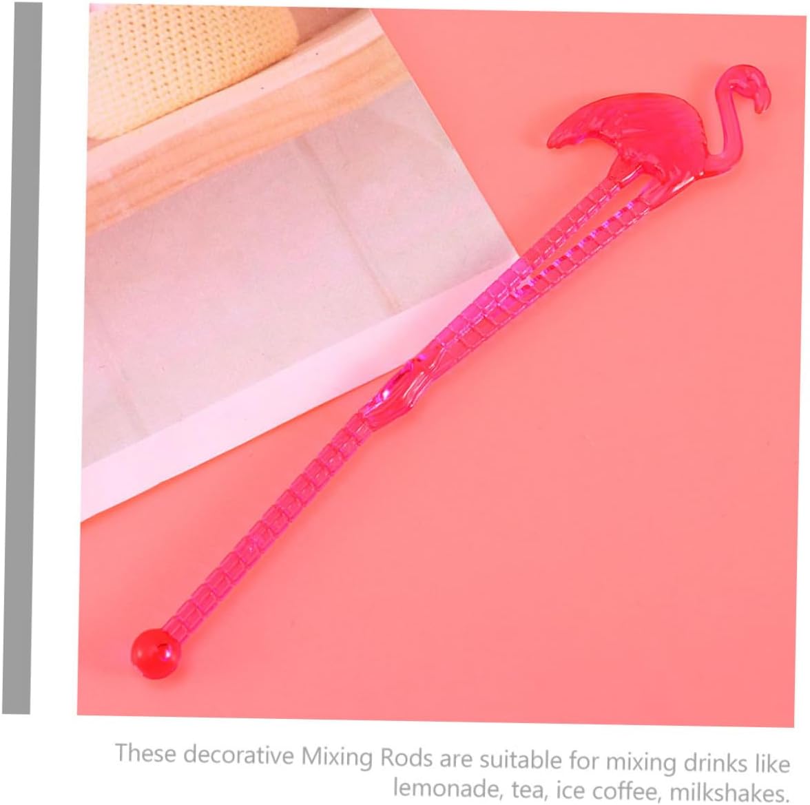 SHINEOFI Reusable Flamingo Cocktail Stirrer Sticks 30pcs Plastic Juice Mixing Rods for Hawaiian Luau Party Bar Drinkware Swizzle Sticks