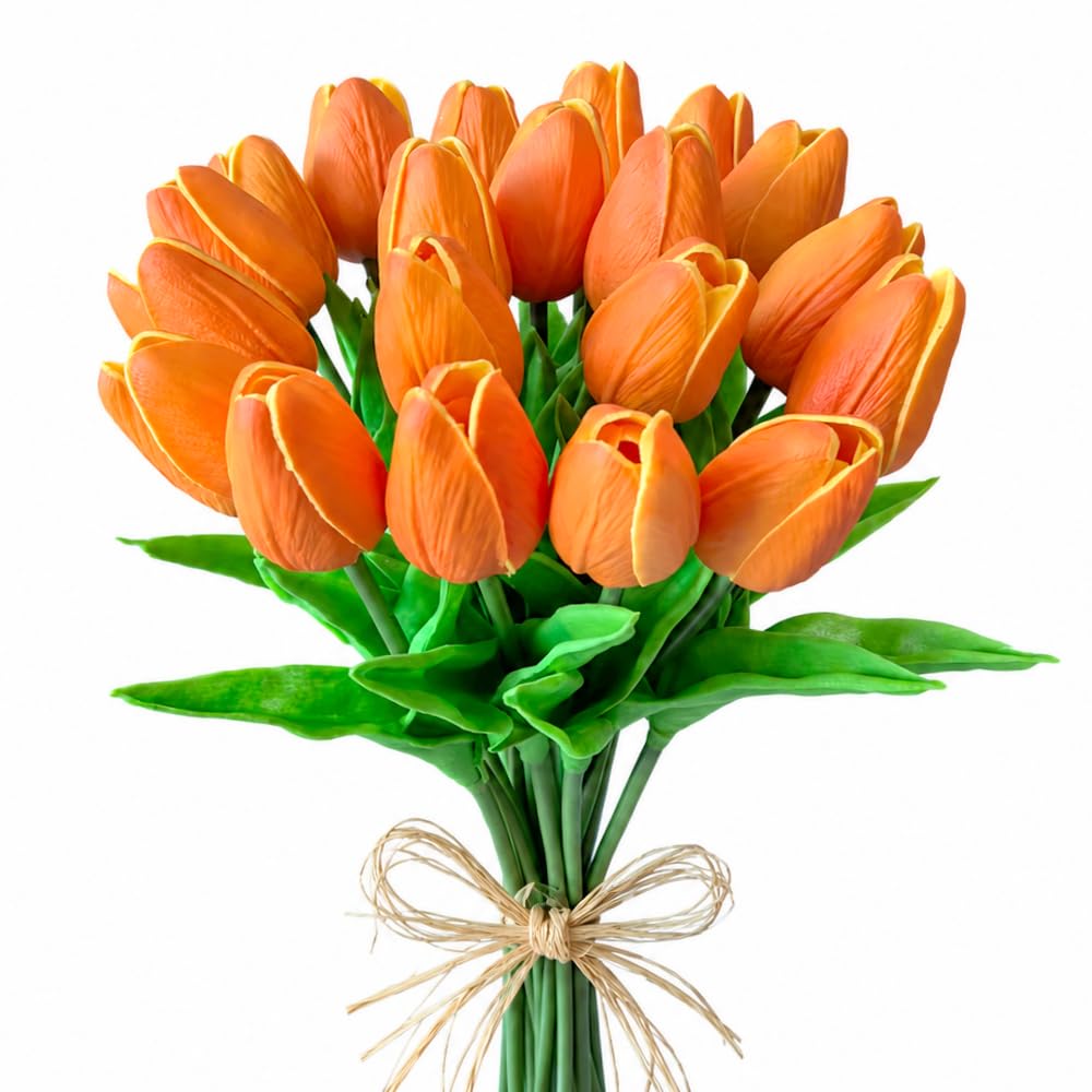 Mandy's 20pcs Artificial Orange Tulips