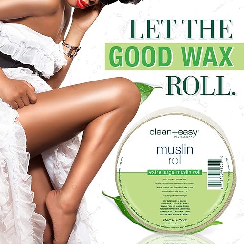 Miniatura 3 de Clean + Easy Rollo de cera de muselina para depilación, 3.5 pulgadas x 40 yardas