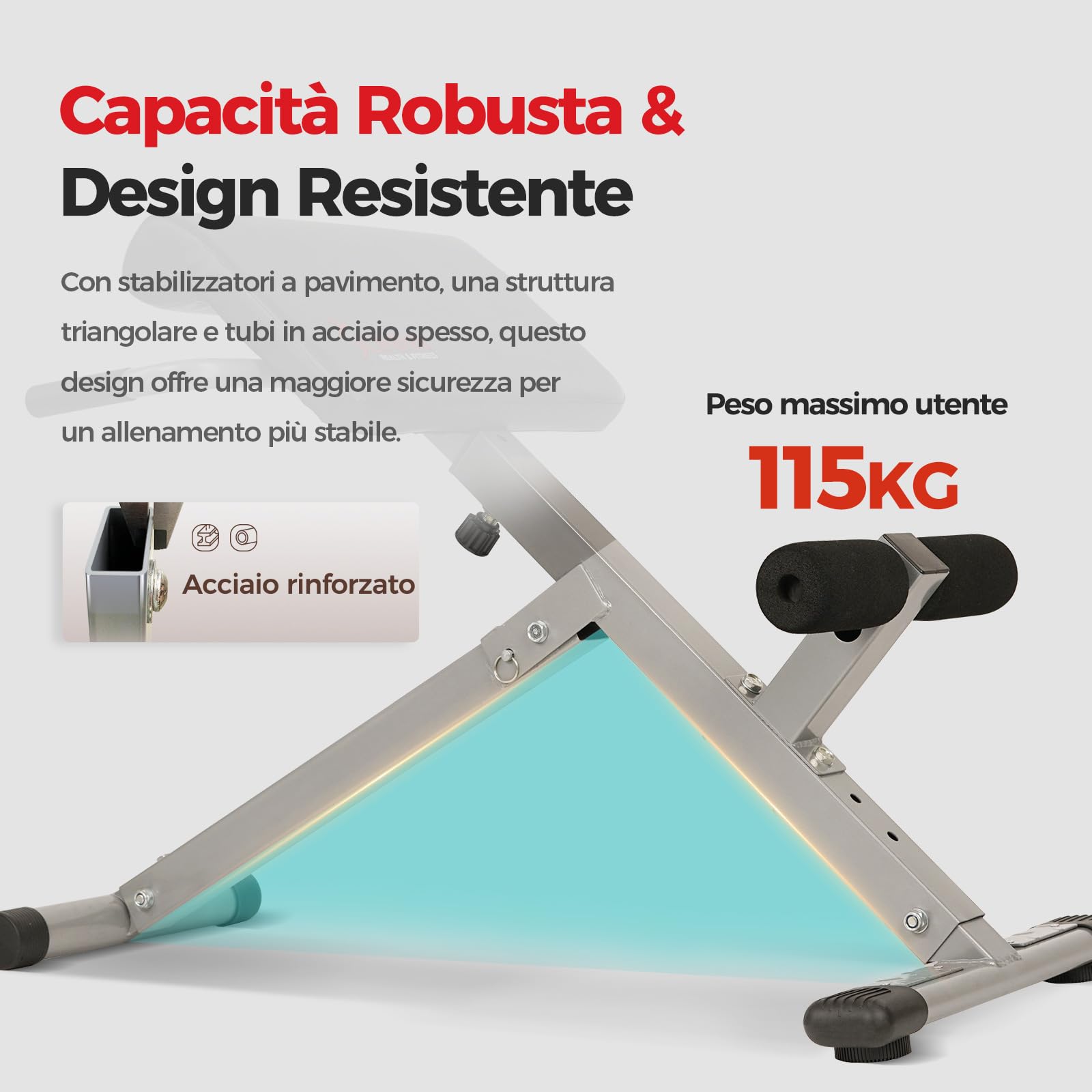 Sunny Health & Fitness Panca Hyperextension Roman Chair Pieghevole con Estensioni Schiena, Panca Addominali per Glutei e Addome, Inclinazione Regolabile e Attrezzatura Multifunzionale Robusta