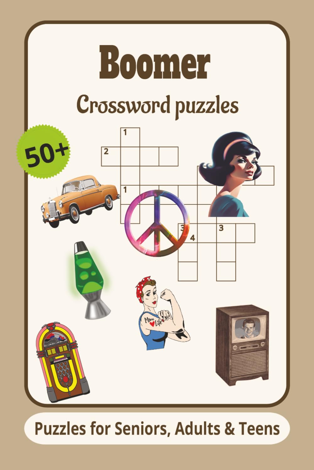 Boomer Crossword Puzzles: Crossword puzzles with easy-to-read print about Boomers and more/ 6x9 inches, 120 pages/50+ Puzzles... Gifts for Vacations, Holidays and Relaxation
