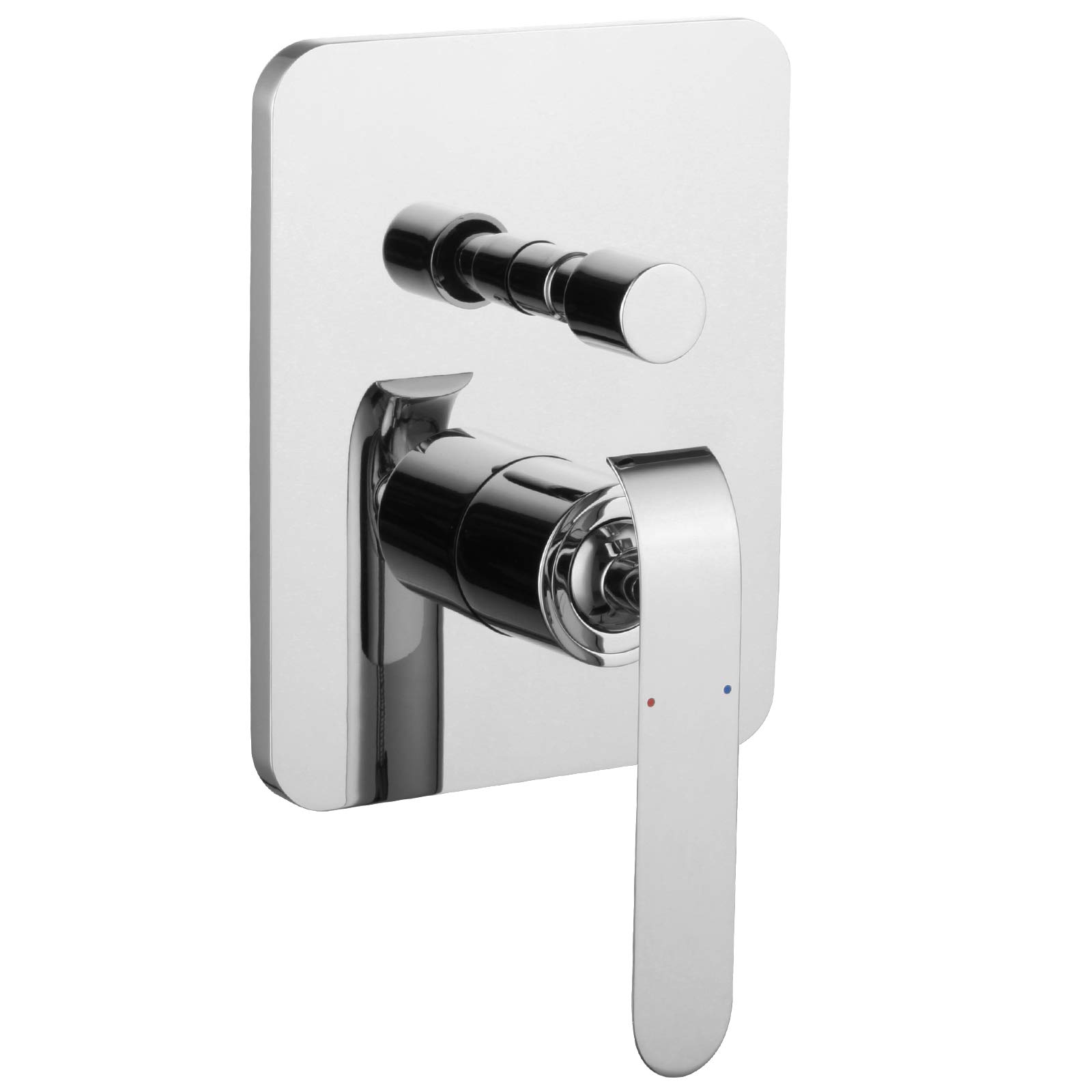 Paul Gurkes – Monomando rasante Modo ducha grifo bañera monomando cromado de 2 Vías rectangular redondeada