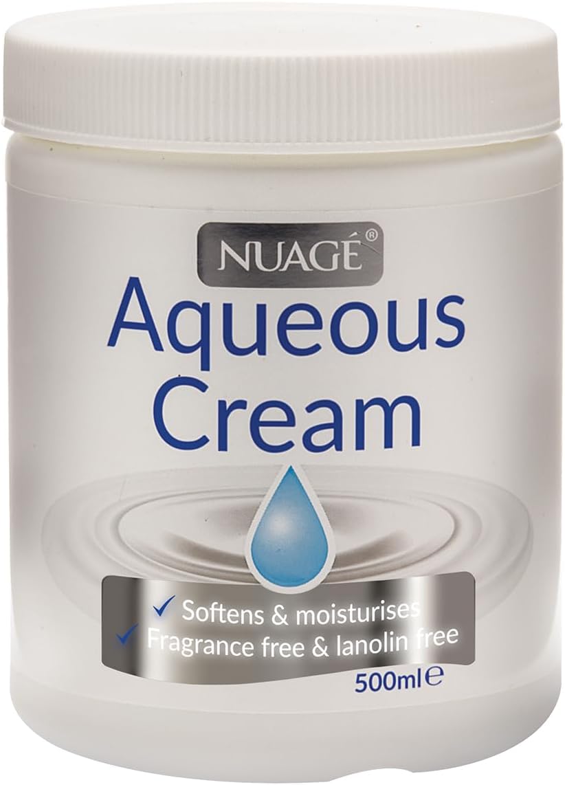 Nuagé Aqueous Cream 500ml | Moisturising Cream for Softening and Hydrating Skin Fragrance & Lanolin Free - Dermatologically Tested