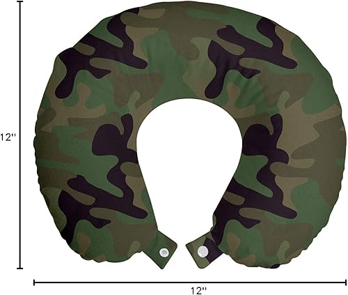 Miniatura 76 de Lunarable Teal Travel Pillow Neck Rest, Aquatic Fauna Theme Hand Drawn Style Various Starfish in Blue Shades, Memory Foam Traveling Accessory for