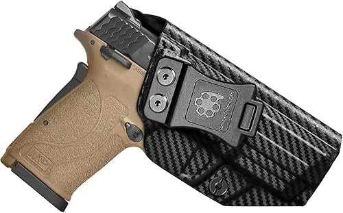 9mm Shield EZEqualizer Holster IWB KYDEX Holster Fit Smith & Wesson M&P 9mm Shield EZEqualizer Pistol, Inside Waistband Concealed Carry, Adjustable