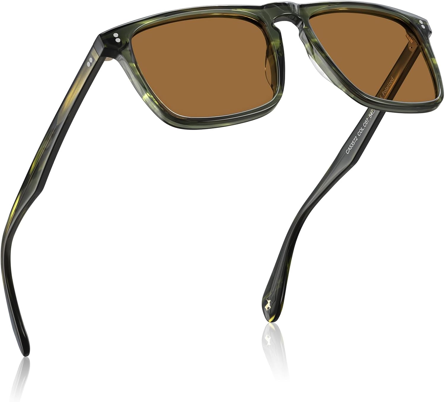 CARFIA Retro Polarized Sunglasses for Men UV Protection Hand-crafted Acetate Frame Fashion Cool Sun Glasses CA53572