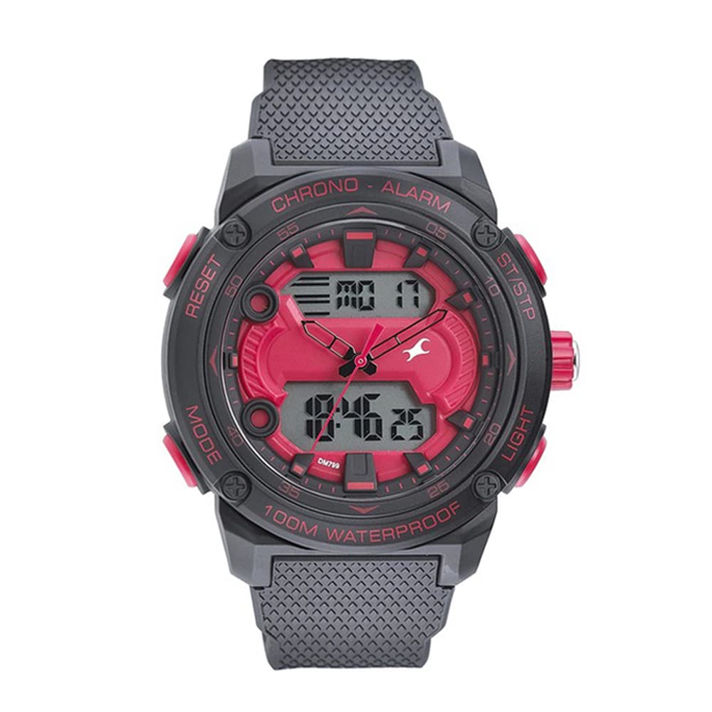 Fastrack Streetwear Digital Mens Red Dial with Black Colour Strap Stainless Steel Watch for Guys-NS38065PP04 (B0BVG2K2RN) Amazon Price History, Amazon Price Tracker