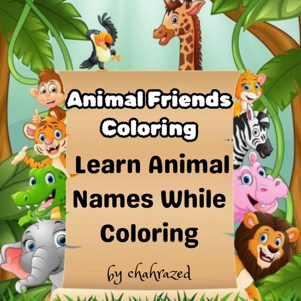 Animal friends coloring: Learn animal names while coloring
