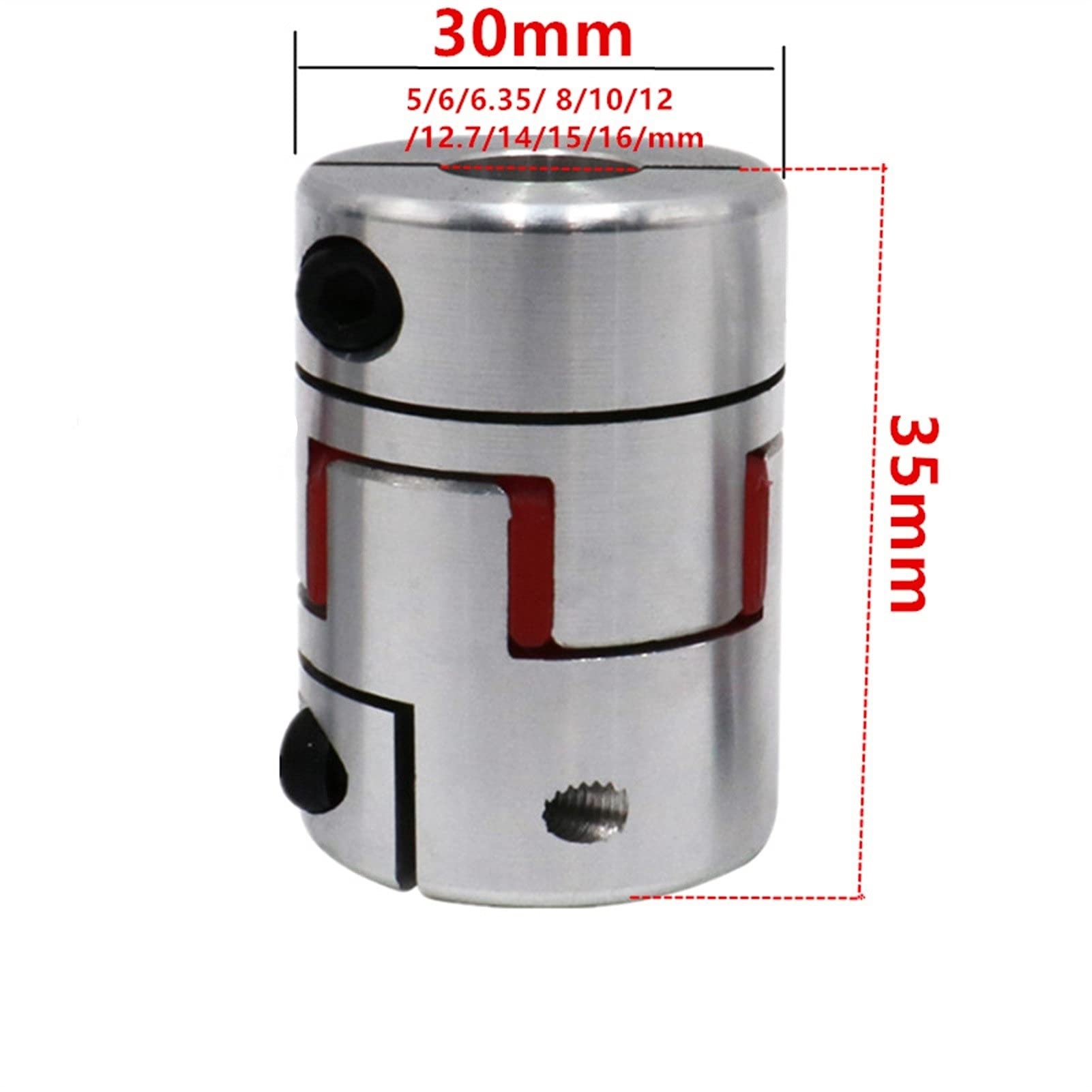 SUOFEILAIMU-PHONE CASE Metal Coupler 1PC Jaw Shaft Coupler D30L35 Flexible Coupling Inner Hole 6-15mm for CNC Stepper Servo Motor (Inner Diameter : 10mm to 14mm)