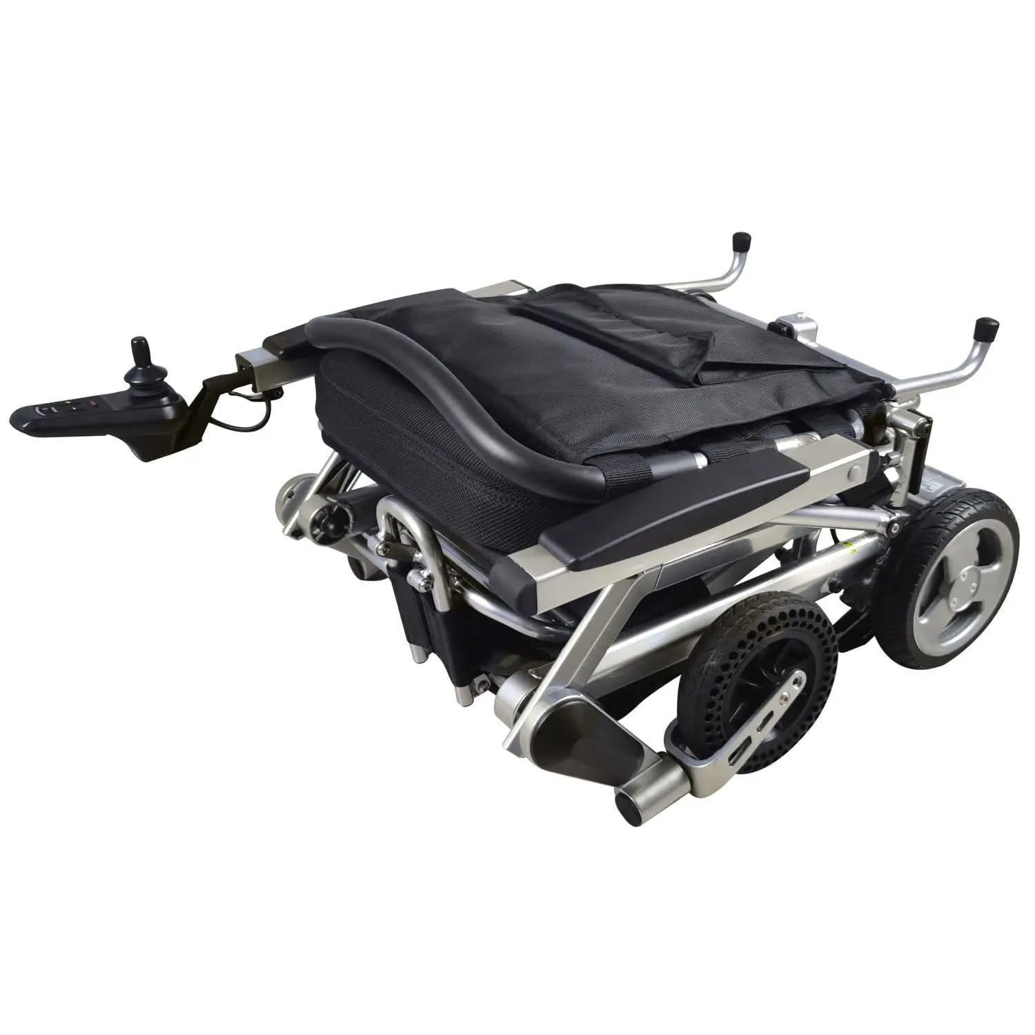 Plus SALUD - Silla de ruedas eléctrica plegable, doble motor 250 W, autonomía 18 km, batería 24 V, compacta y manejable, uso interior/exterior