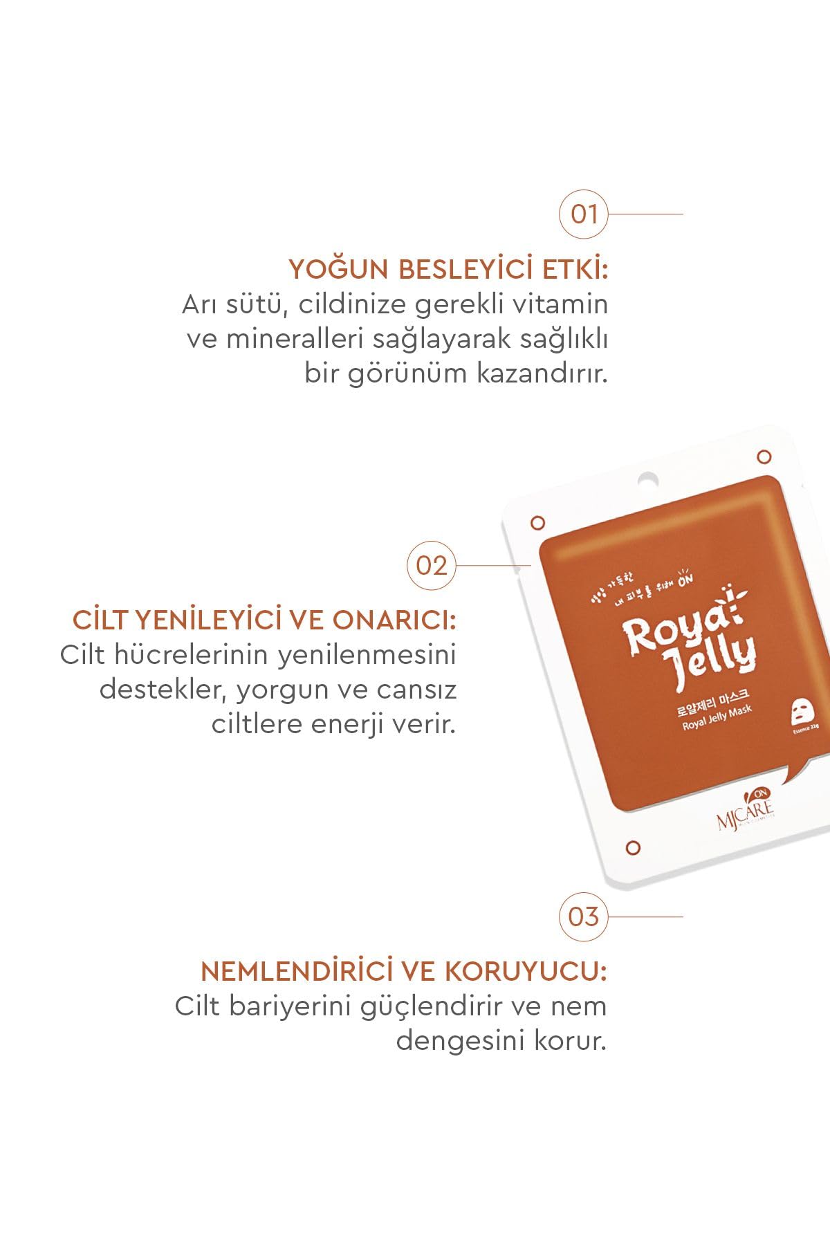 Mjcare On Royal Jelly Mask - Arı Sütü Içeren Maske 10'lu