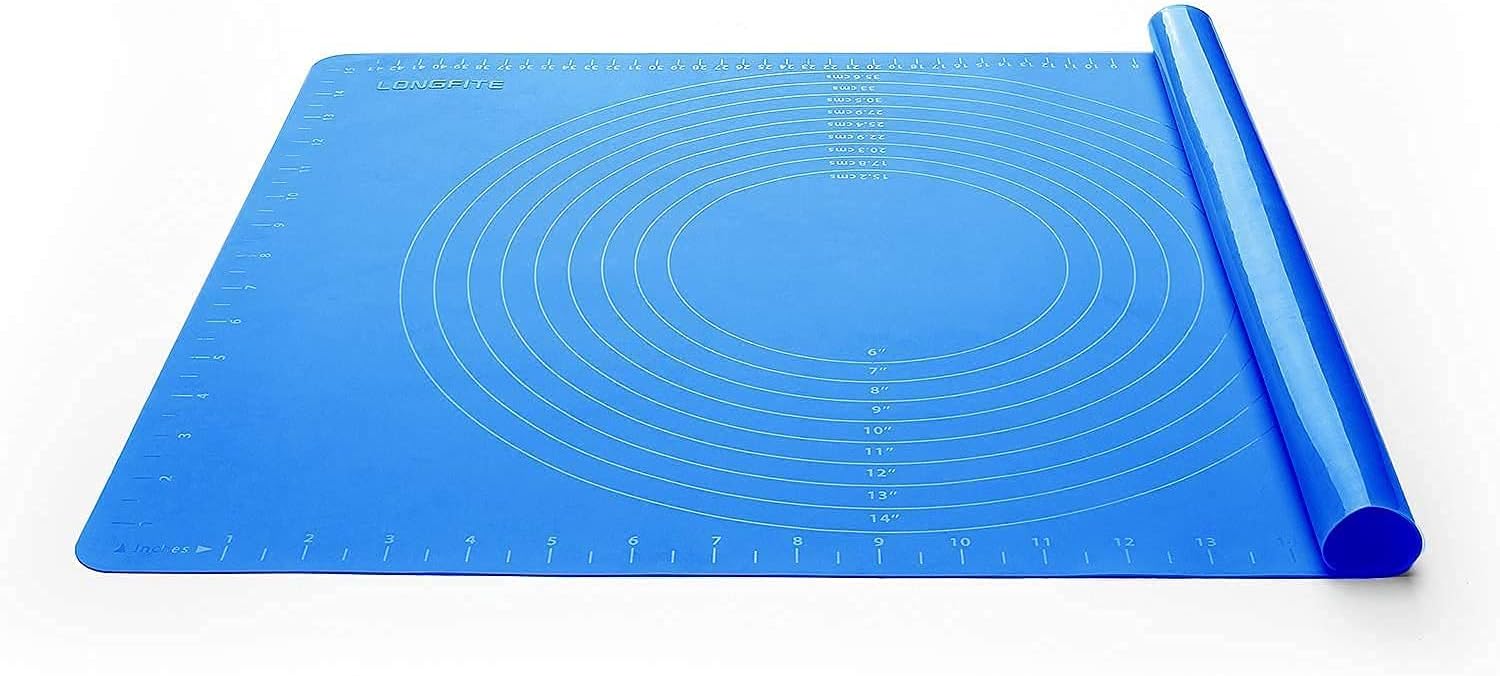 LONGFITE Silicone Pastry Mat Non Stick Large Baking Mat with