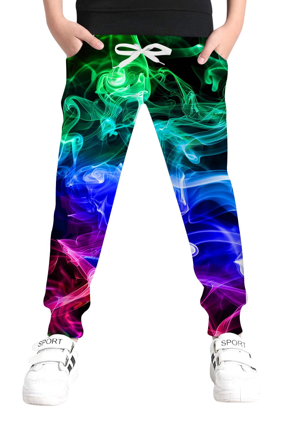 UNICOMIDEA 6-16T Boys Pants Girls Funny Joggers Sports Sweatpants with Drawstring