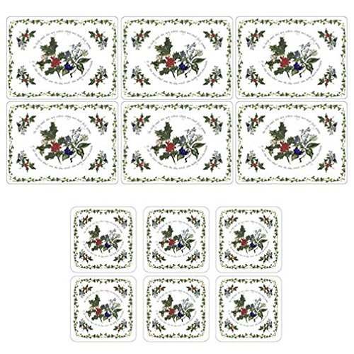 Portmeirion Home & Gifts - Mantel Individual y Posavasos, Tela, Multicolor, 23 x 30 x 23 cm