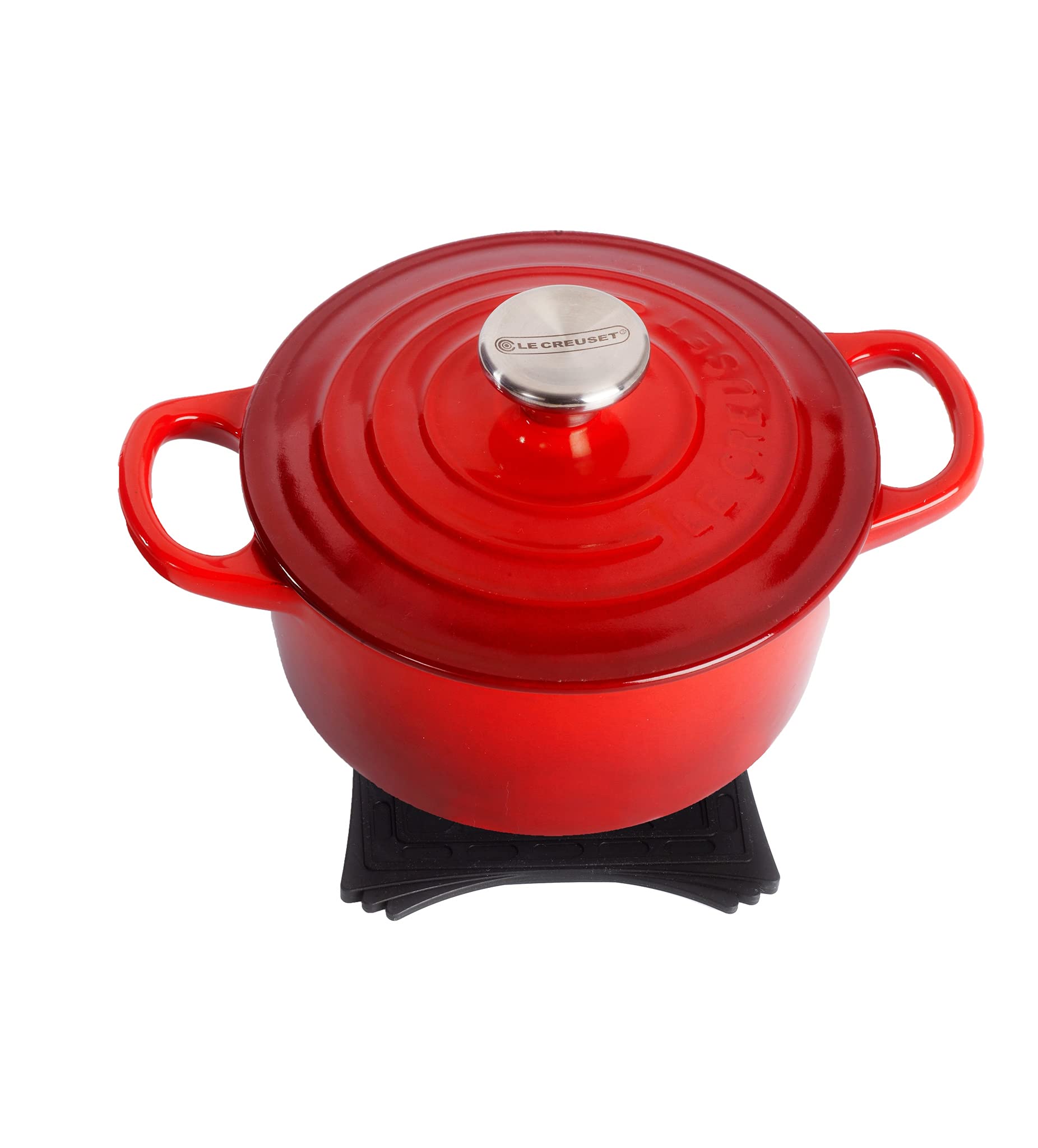 Le Creuset Magnetische Untersetzer, 2er Set, Silikon, 9.5 x 9.5 cm, Schwarz glänzend, 93009400140002