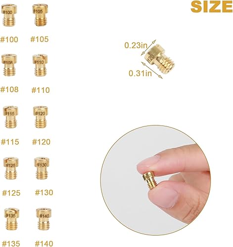 Miniatura 5 de 40 piezas de repuesto de carburador principal para kit de chorro Mikuni, kit de accesorios de carburador estilo hexagonal VM/TM/TMX con cepillo