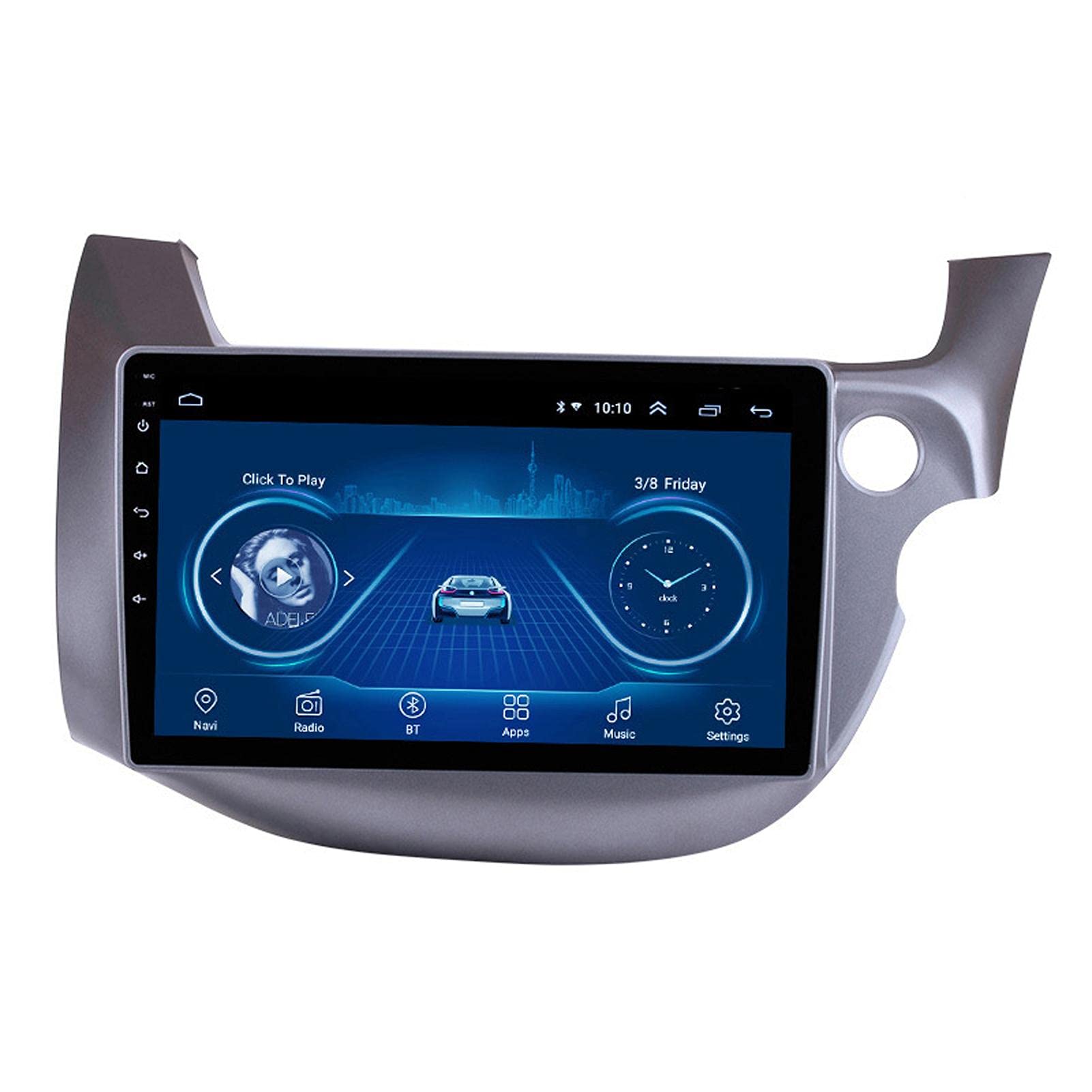 Nav Car Multimedia Au-DIO Speaker GPS Andoid 10 - Aplicable para Hon-da Fit 2008-2013, navegación estéreo para automóvil, Reproductor de Radio HD, Receptor Bluetooth FM USB, 10 Pulgadas HD, na