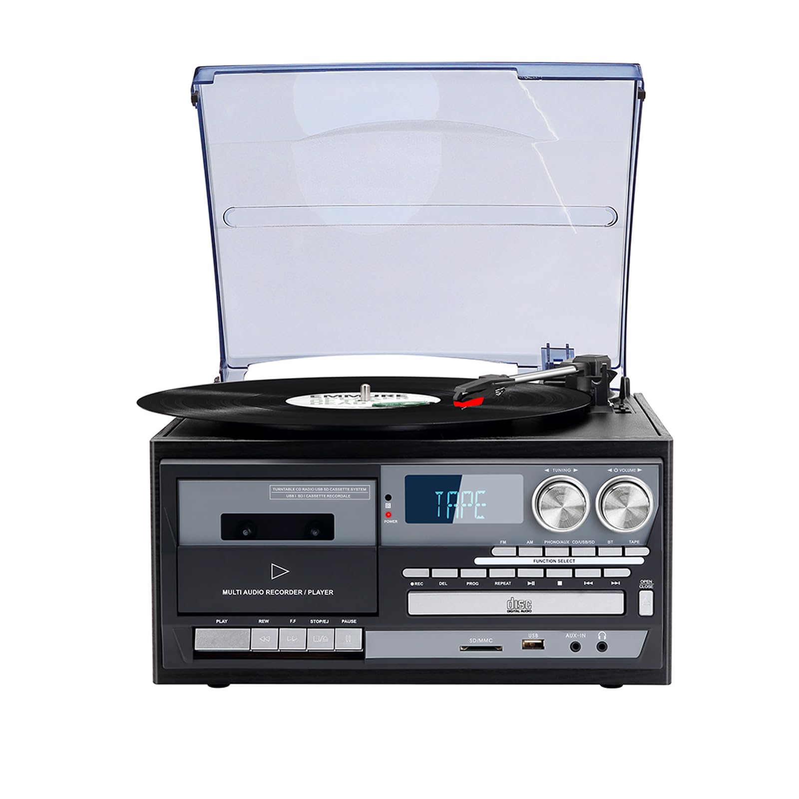 Amazon.com: PAREIKO 9 in 1 Record Player 3 Speed Bluetooth Vintage