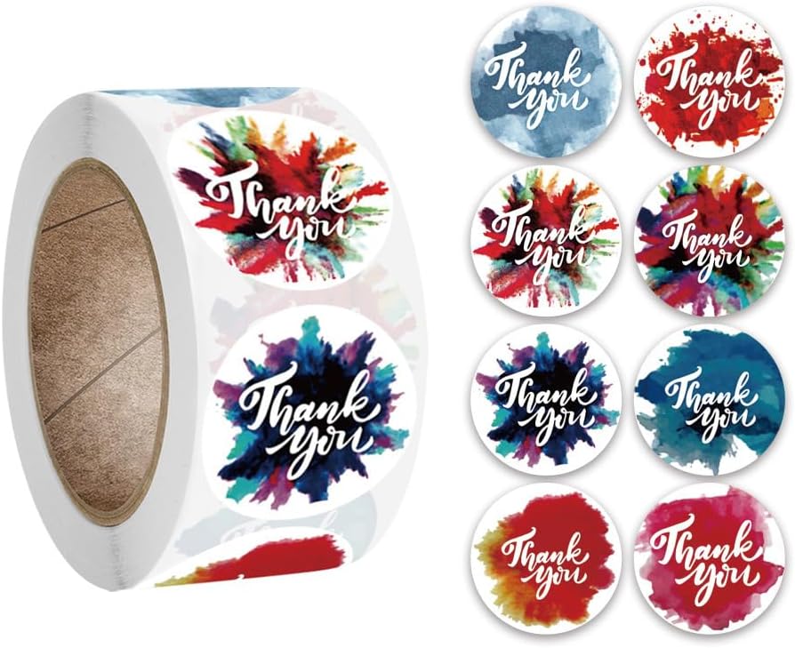Amazon.com : Naterly Thank You Sticker Roll, 500 Pcs Label Stickers for ...