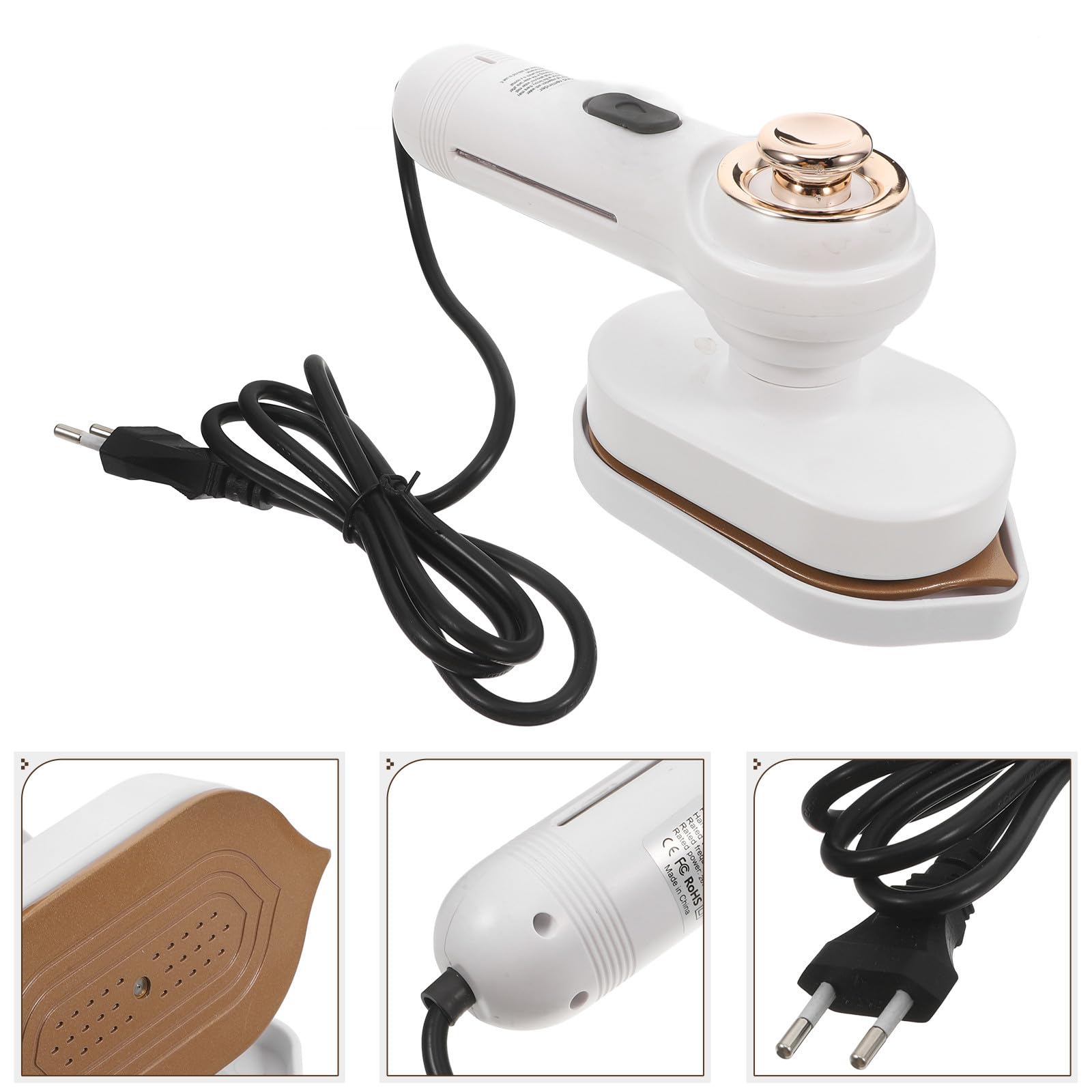 Plancha de Viaje de Vapor de Mano Plancha de Viaje Portátil 60ml Abs Goma Cobre y Magnéticos para Ropa Uso en Oficina