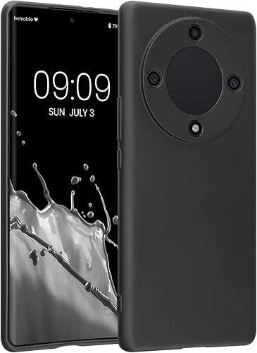 kwmobile Funda compatible con Honor Magic5 Lite 5G - Funda trasera de TPU suave - con aspecto metálico - Gris metálico