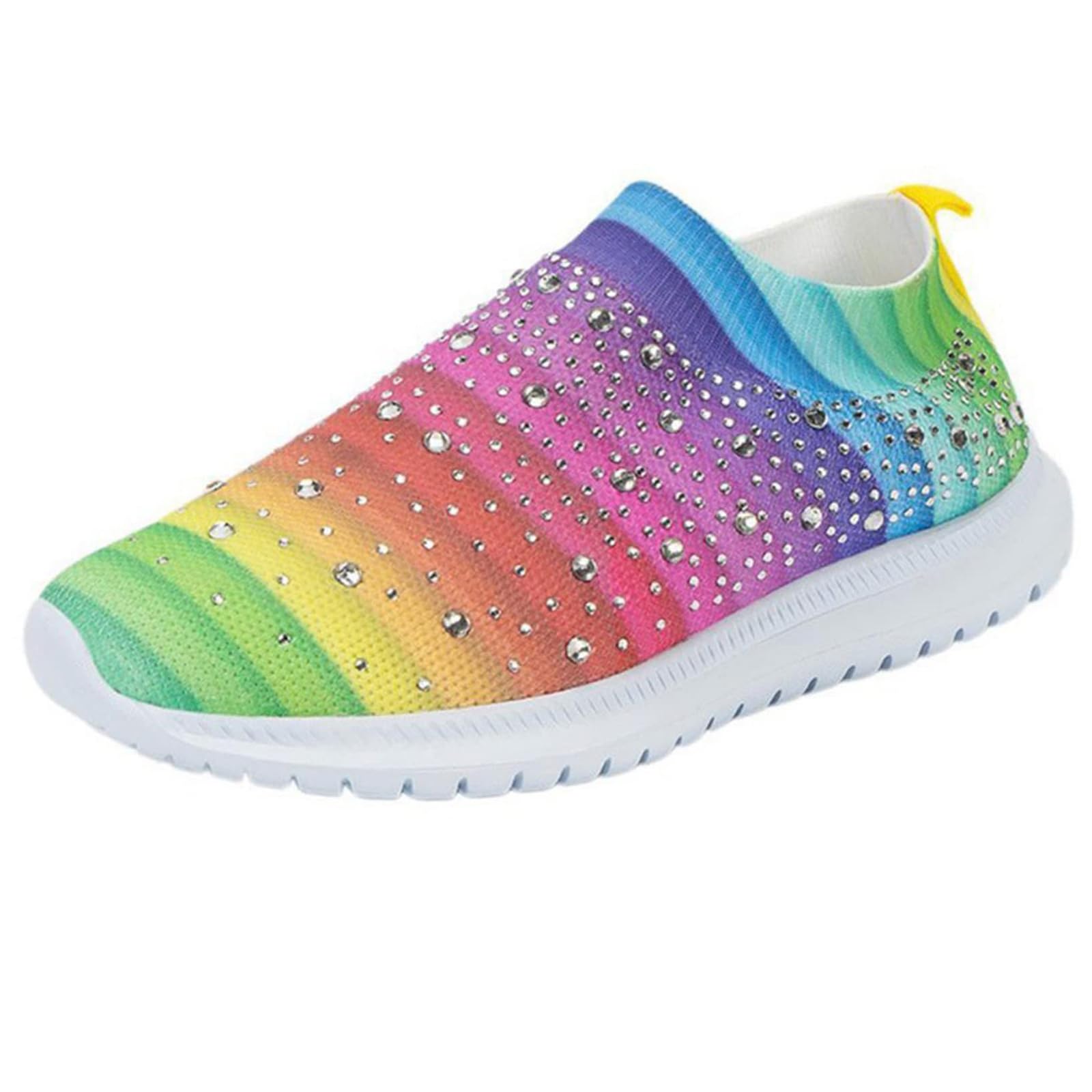 GUTZBSY Womens Rhinestones Glitter Fashion Mesh Walking Shoe,Bling Sneakers for Women Rhinestones