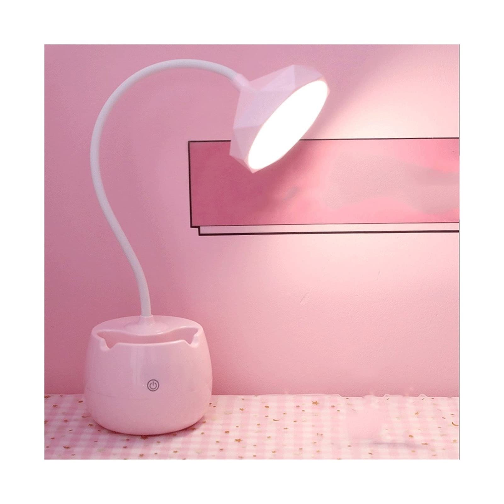 Lampka biurkowa Lampy stołowe LED oczu, składane lampy stołowe, przełącznik dotykowy, do nauki i biura, regulowana jasność architekt biuro (Color : Touch pink prism)